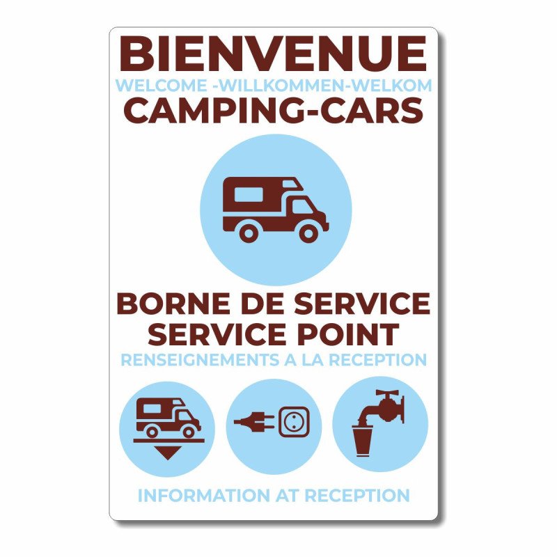 Panneau borne de service camping cars