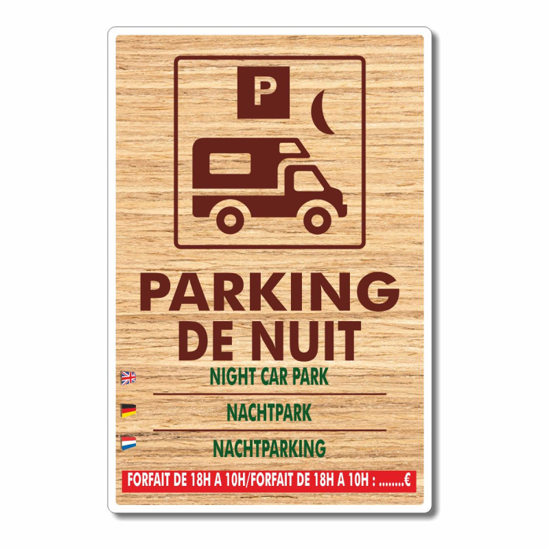 Panneau parking de nuit camping cars vertical avec prix