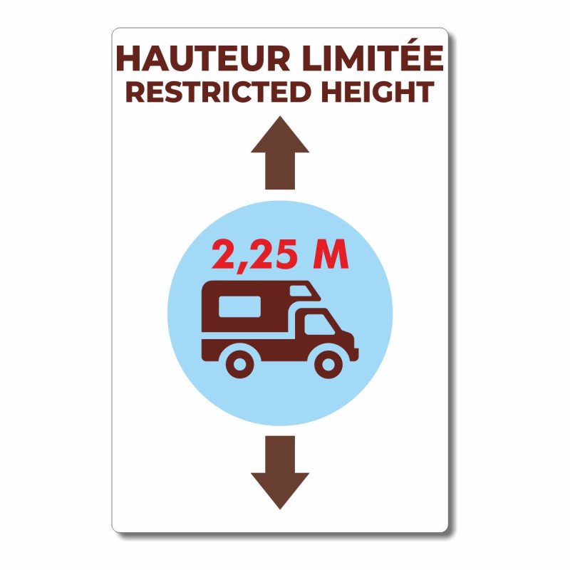 Panneau hauteur limitée camping cars