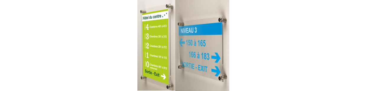 Plaques avec entretoises – Signalez votre entreprise, dirigez, informez
