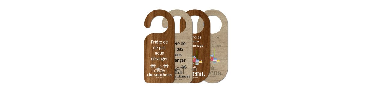 Accroche-portes en bois sur mesure en érable et noyer