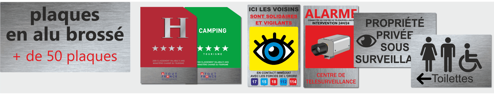 Plaques en aluminium brossé, métal