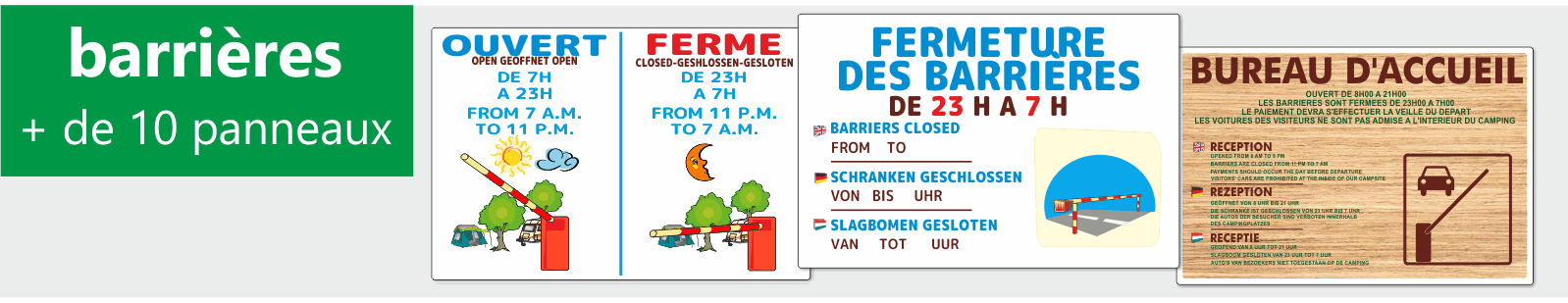 Panneaux pour les barrières de camping