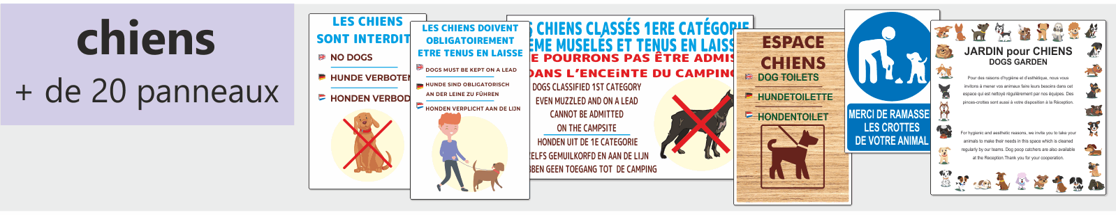 Signalétique animaux, chiens
