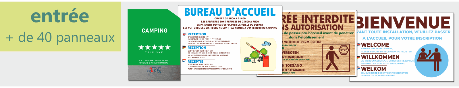panneaux entrée camping