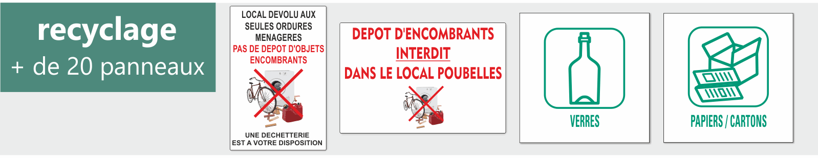 Panneaux recyclage, déchets