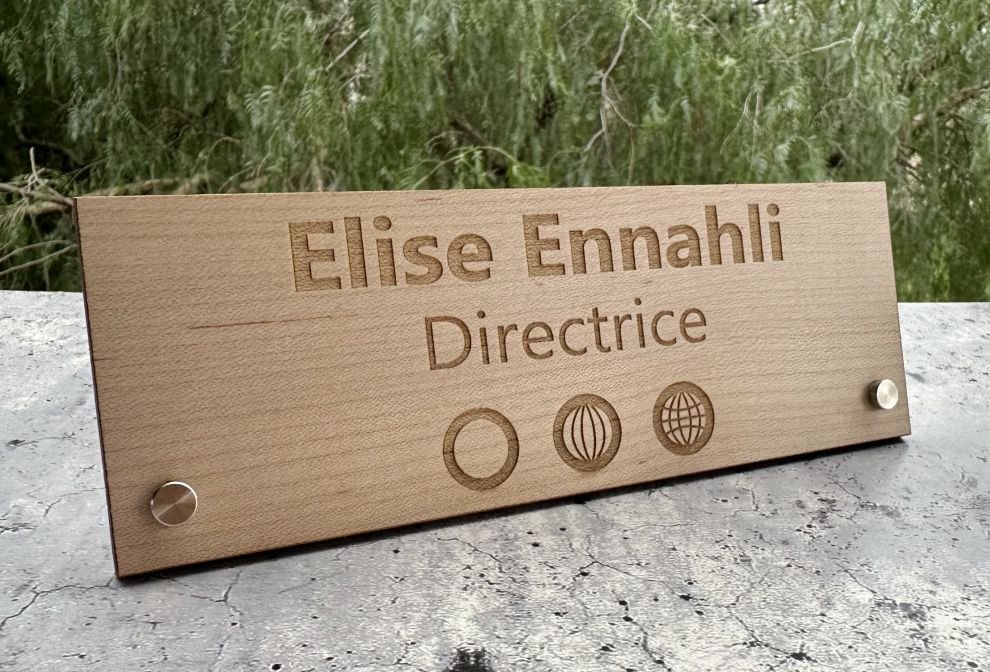 Plaque Nom en Erable