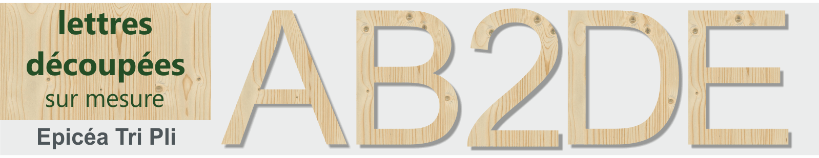 Lettres découpées en bois