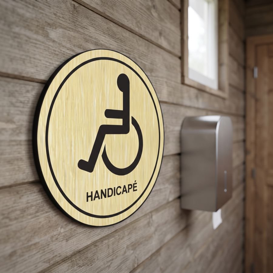 plaque sanitaire handicapés ronde