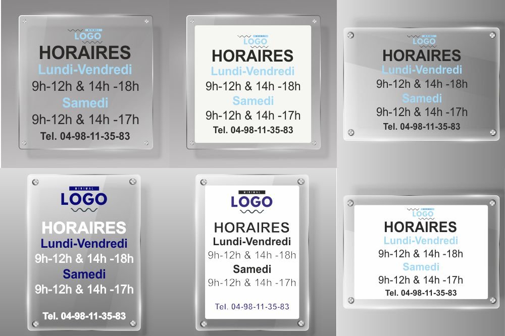 Horaires en plexi